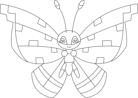 Vivillon With The Tundra Pattern Coloring Page